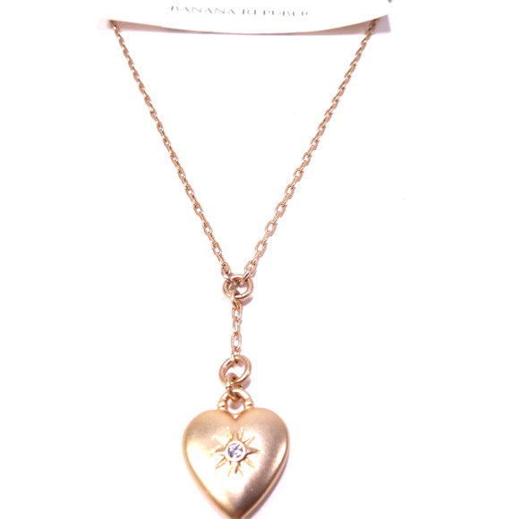 Banana Republic Women's Shiny Gold Double Floral Petal Pendant Necklace NWT 62 - Picture 6 of 6